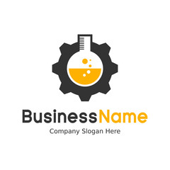 Tech Laboratory logo, Laboratory Machine logo template vector