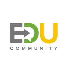 Fototapeta premium Education community logo with chat or comment symbol. This logo is suitable for learning, student, university, collage.