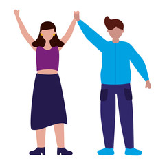 celebrating man and woman characters