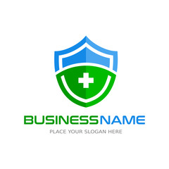Health Shield Vector Logo. Medical Protection Template.