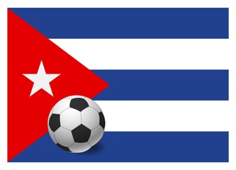 Cuba flag and soccer ball