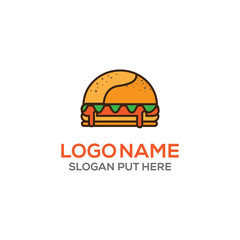 hamburger logo identity design template
