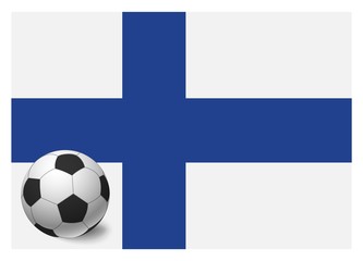 Finland flag and soccer ball