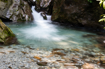 Mountain springs and waterfalls in Emei Mountain, Sichuan Province, China