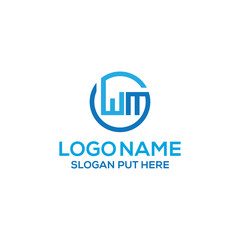 WM Letter logo design template