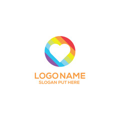 Rainbow Love logo design template