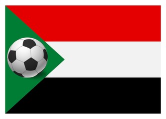 sudan flag and soccer ball