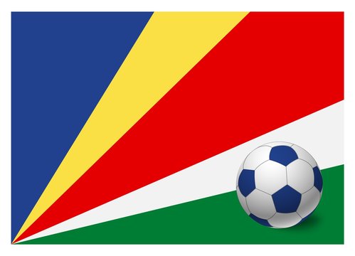 Seychelles flag and soccer ball