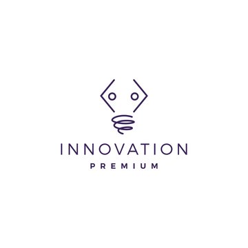 code people bulb idea think creative logo vector icon illustration