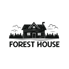 Fototapeta premium Black Forest House Logo Vector