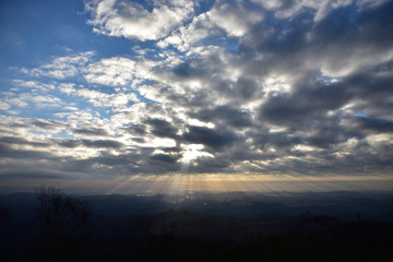 Sun light ray from summit