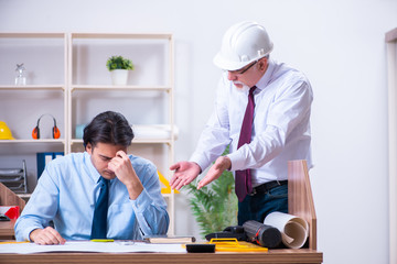 Two architects working on the project