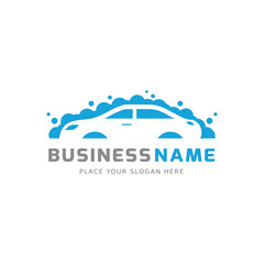 Car wash vector logo template. This logo with foam symbol is suitable for business, automotive and industrial.