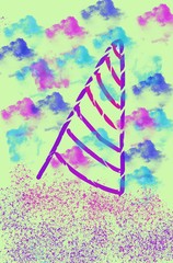 abstract background with arrows and place for text paint color wallpaper unicorn 