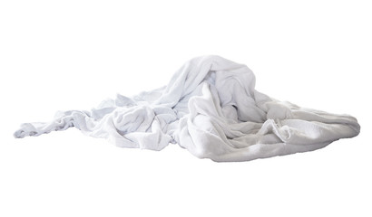 white used towel isolated on white background.