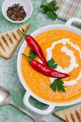 Pumpkin cream soup with spices