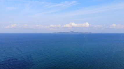 Beach and sea in Pattaya Chonburi, Thailand, top view. 