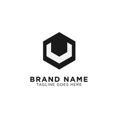 Fototapeta premium Initial V Hexagon Logo Design