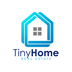 Modern minimalist smart house logo design.