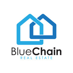 Modern minimalist chain house logo design.