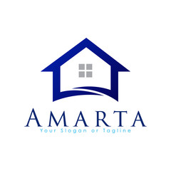Simple modern house logo design.