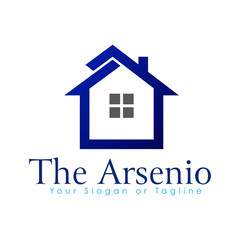 Simple modern house logo design.