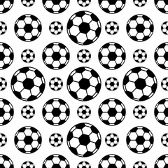 Football Icon Seamless Pattern, Soccer Ball Seamless Pattern