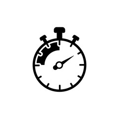stopwatch, icon, vector, watch, chronometer, stop, symbol, clock, timer, line, illustration, isolated