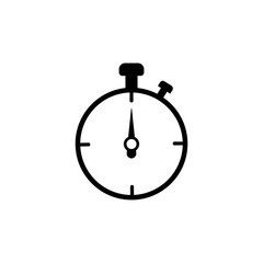 stopwatch, icon, vector, watch, chronometer, stop, symbol, clock, timer, line, illustration, isolated