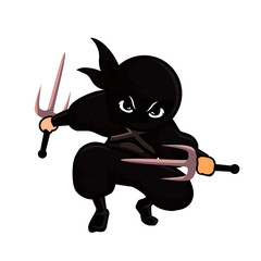 black ninja using blade to fight