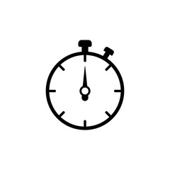stopwatch, icon, vector, watch, chronometer, stop, symbol, clock, timer, line, illustration, isolated