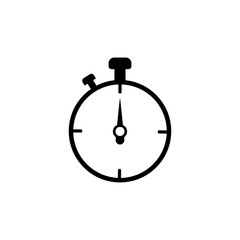 stopwatch, icon, vector, watch, chronometer, stop, symbol, clock, timer, line, illustration, isolated