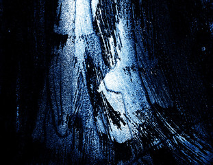Blue dark and white brush  stroke texture abstract background.