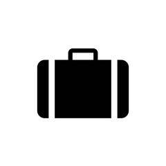 suitcase, icon, vector, business, white, illustration, isolated