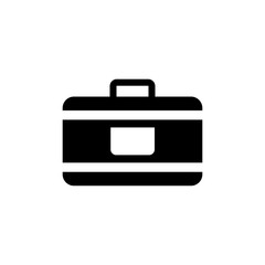 suitcase, icon, vector, business, white, illustration, isolated
