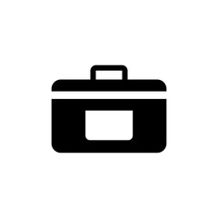 suitcase, icon, vector, business, white, illustration, isolated