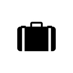 suitcase, icon, vector, business, white, illustration, isolated