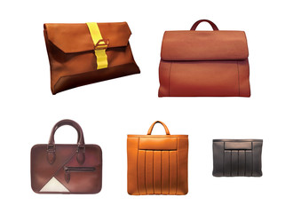 Men's fashion accessories isolated on white background