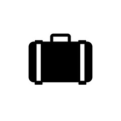 suitcase, icon, vector, business, white, illustration, isolated