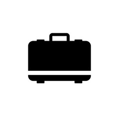 suitcase, icon, vector, business, white, illustration, isolated