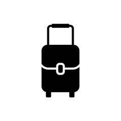 suitcase, icon, vector, business, white, illustration, isolated