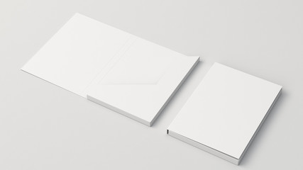 Mockup of blank white cardboard folder - obrazy, fototapety, plakaty