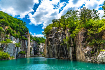 Granite valley The emerald green embrace. at pocheon Art valley, South Korea.