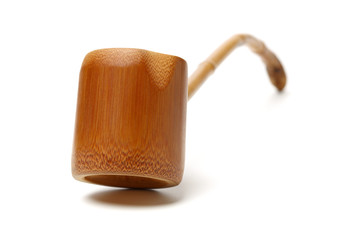 Obraz premium The bamboo dipper of Tea Ceremony on white background