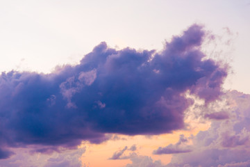 Colorful sunset sky with cloud in sea