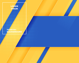 Abstract background texture, Sale banner template design, bright poster. Big sale special offer, Banner yellow background, Paper cut style, Blue stripes and shapes, vector illustration.