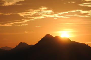 sunset in the mountains