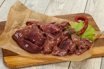 Raw chicken liver ready for cooking