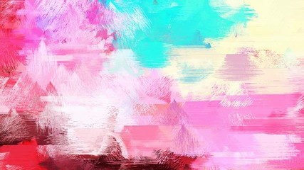 pastel pink, medium turquoise and moderate red color brushed painting. use it as background or texture