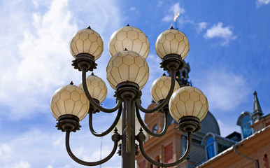 Fototapeta na wymiar street lamp in Sundsvall during the day